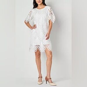 NEW 52seven Womens Short Sleeve Lace Shift Dress